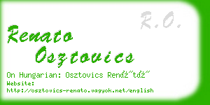 renato osztovics business card